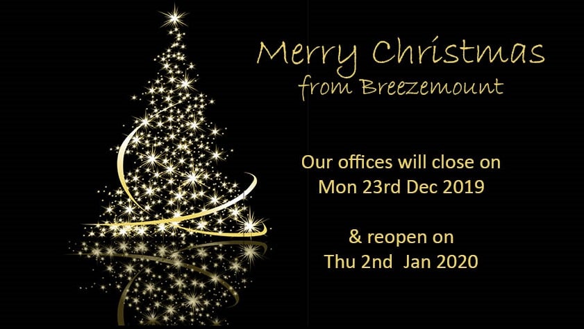 Breezemount Holiday Christmas Closing Dates