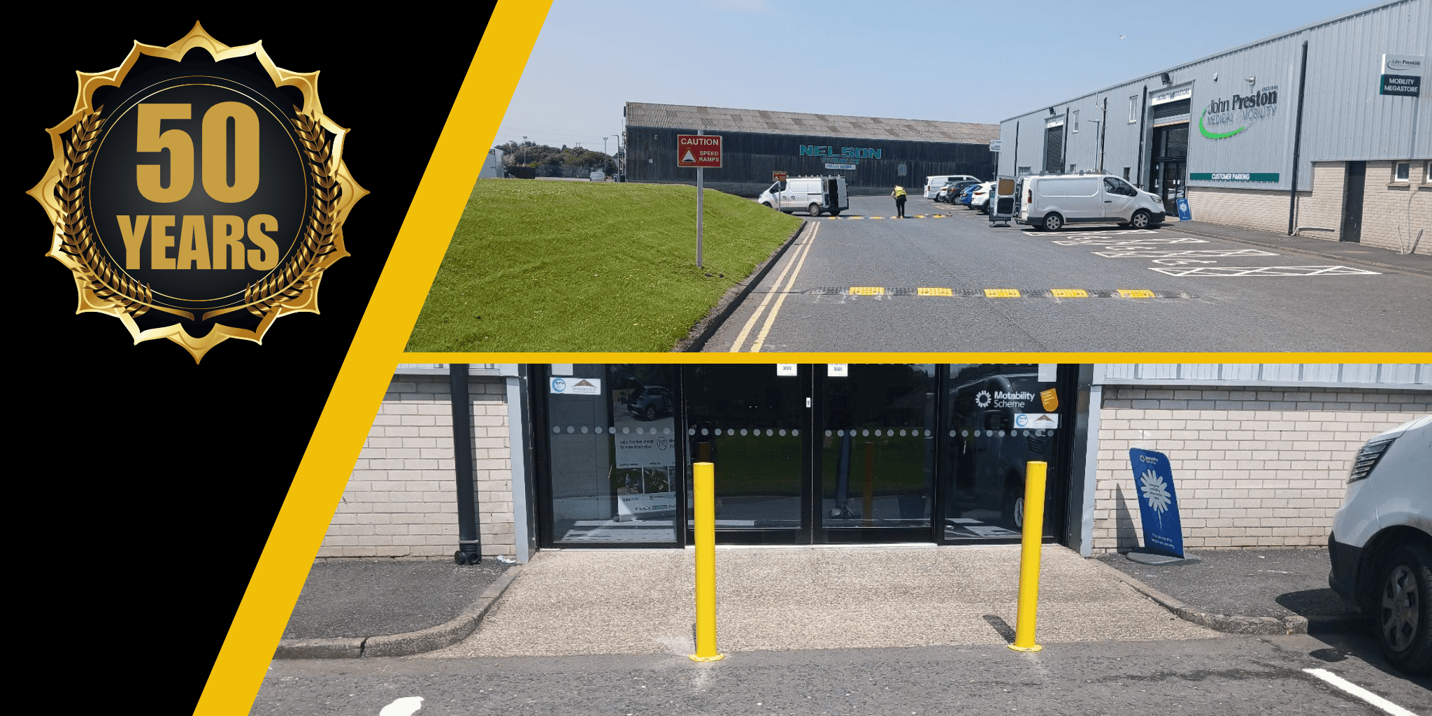 Bollards and Speed Ramps at a commercial site